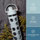 Lifefactory 16oz Glass Water Bottle With Active Cap  Stone Gray