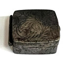 Vintage Etched Sterling Silver Pill Trinket Box