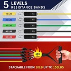 11pcs Resistance Band Set Yoga Exercise Fitness Gym Home Workout Bands 10-150lbs