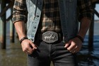 Men Silver Metal Belt Buckle Deer Nature Hunter Western Fashion Casual Day Wear