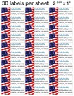 30 American Flag Personalized Return Address Labels Custom Usa Stickers