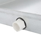 24 In  X 36 Inch Drain Pan With Pvc Connector 26 Gauge Galvanized Folded Corners