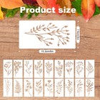 18pcs Wildflower Stencils For Painting  Leaves And Flower Stencil M  White 