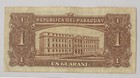Paraguay 1 Guarani 1952 Rivarola - Acosta Red Serial Number Rare