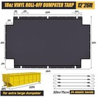 12  X 26  Dump Trailer Tarp  18 Oz Vinyl Dumpster Tarp  Black Heavy Duty
