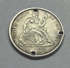 1883 Love Token Fancy Engraved  mamie    Seated Liberty Dime - Holed