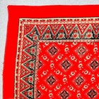 Vintage Bandana Red Black And Beige Geometrical Floral Design