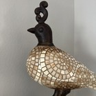 Vintage Large Heavy 17  Quail Perched Bird Hand Laid Mosaic Stone Tiles Unique
