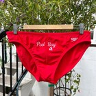 Cabana Pool Boy Custom Embroidery Mens Red Swim Speedo Brief Bikini Swimwear