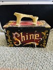 Vintage 5 Cent Shoeshine Box Solid Wood cast Iron Carnival Theme