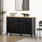 Modern Sideboard Buffet Cabinet With Storage Cabinets Adjustable Shelves  Black