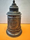 Vintage German Pewter Beer Stein Schacher Zinn Dr Merkle Lid 94  Tin Relief