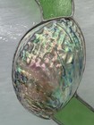 Stained Glass Green Hanging Suncatcher Abalone Seashell Beach Nautical Decor Lg