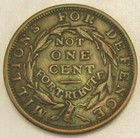 Hard Times Token Not One Cent  Ht 48  Very Fine   260