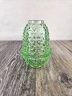 Lime Green Vaseline Uranium Glass Style Hobnail Fairy Lamp- Glows Pink 