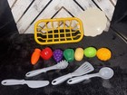 Vintage Pretend Play Kitchen Food Lot Basket Utensils Plastic Vegetables