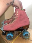Moxi Roller Skates Malibu Barbie Pink Suede Quad Roller Skates Size 7