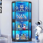 Corner Curio Cabinet Glass Doors Led Lights Smart Sensor Display Storage New