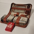 Vintage Mens Travel Grooming Kit Case Set In Zipper Case Western Motor Inn Soap