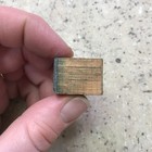 Vintage Letterpress Printer Block Cut Green Stamps Small Logo Wood Backed Image