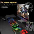 Wired Rainbow Gaming Keyboard Mouse headset Speaker Combo All In 1 Pc Gamer Kit