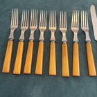 18pc Vintage Rare Lighting Yellow Catalin Butterscotch Mixed Bakelite Cutlery
