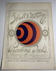 Rare Ault Wiborg Litho Printing Ink Poster Sign Original Art Far Out Circles
