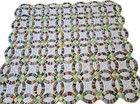 Vintage Double Wedding Ring Quilt Hand Stitched  84   x76    Scalloped Queen