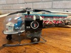 Vintage Japan Rosko Tin Friction Police Department Helicopter   Box