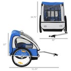 2-seat Kids Child Bicycle Trailer  Blue