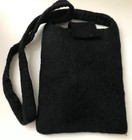 Handmade Floral Felted 100  Wool Tote Purse Bag Red black 8 X 10 Inches