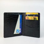 Black Real Crocodile Leather Mini Credit Card Holder Bifold Wallet Handmade Gift