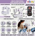 Portable  Sewing Machine 12 Stitches Beginner Led Light Kit With Thread Spools 
