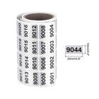9001 To 9999 Consecutive Number Stickers Inventory Label Black Numbers