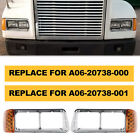 Fit For Freightliner Fld120 Headlight Bezel W  Led Turn Signal Corner Light Lamp