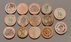 Lot Of 14 Wooden Nickel Tokens