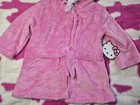 Hot Pink Baby Girl Hello Kitty Embossed Hooded Robe   4 Wash Cloth Set - New