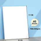 Cardstock 8 5 X 11  Thick Printer Paper 75 Lb 200 Gsm  40 Sheets Card Stock Whit