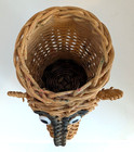 Vintage  Monkey  Wicker Rattan  Pen Holder  Basket   5853