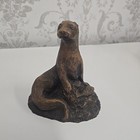 Jp Otter With Fish Large Heavy Resin Figure Figurine Collectable Animal Ornament
