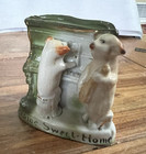 Antique German Fairing Pigs With Piano And Guitar Pencil Or Straw Holder