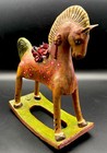 Juan Torres Capula Clay Rocking Horse Day Of The Dead Folk Art Signed 2012