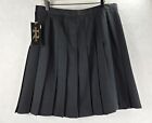 Vintage Black Pleated Mini Skirt By Requirements Sz 18 Preppy Career Wear Usa