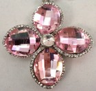 Rhinestone Bling Key Chain Fob Phone Purse Charm Flower Petal Bloom