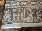 Antique Lace Tablecloth With Net And Bobbin Lace Motifs - 19th Century  Handmade