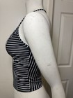 Victoria s Secret On Point Black white Striped Racerback Sports Bra Size S