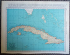 Vintage 1936 World War Ww Ii Era Atlas Map Cuba Guantanamo Bay West Indies L  k 