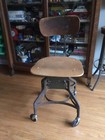 Vintage Toledo Drafting Stool Machine Age Industrial Stool Steampunk Uhl Steel