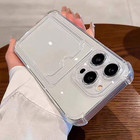 Silicone Iphone Wallet Case Card Holder Stand Shockproof Scratch Resistant Cover