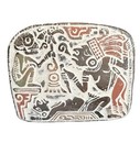 Rare Mayan Clay Printing Block Of Human Sacrifice With Xoloitzcuintli Dog Handle